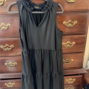 Renee C. Black Leather Mini Dress